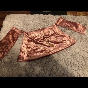 Crop top rose gold long sleeve shirt